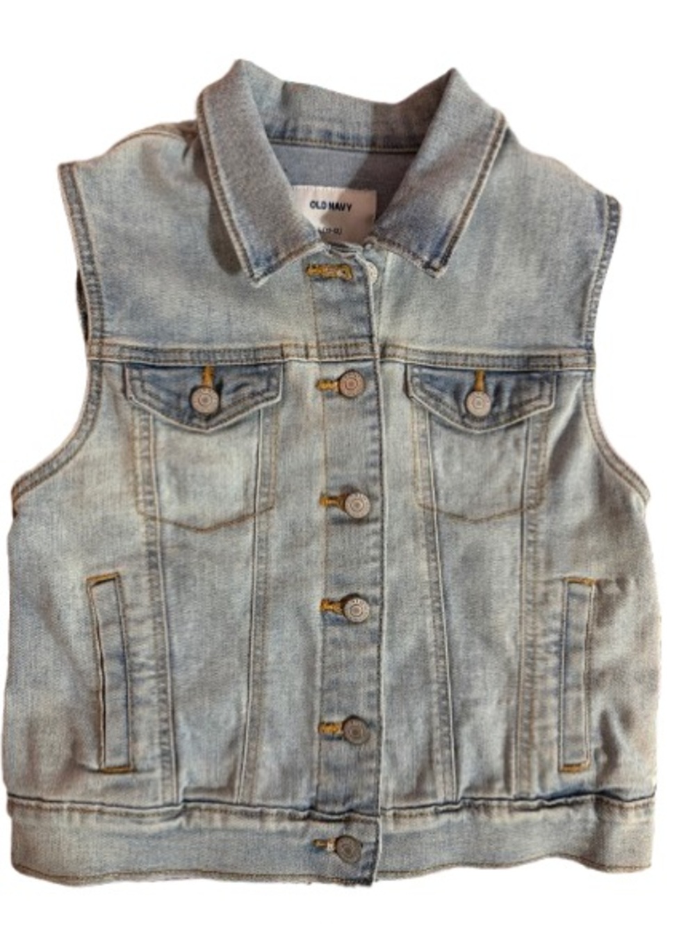 Old Navy Girls Light Wash Blue Denim Vest Size L (10-12)
